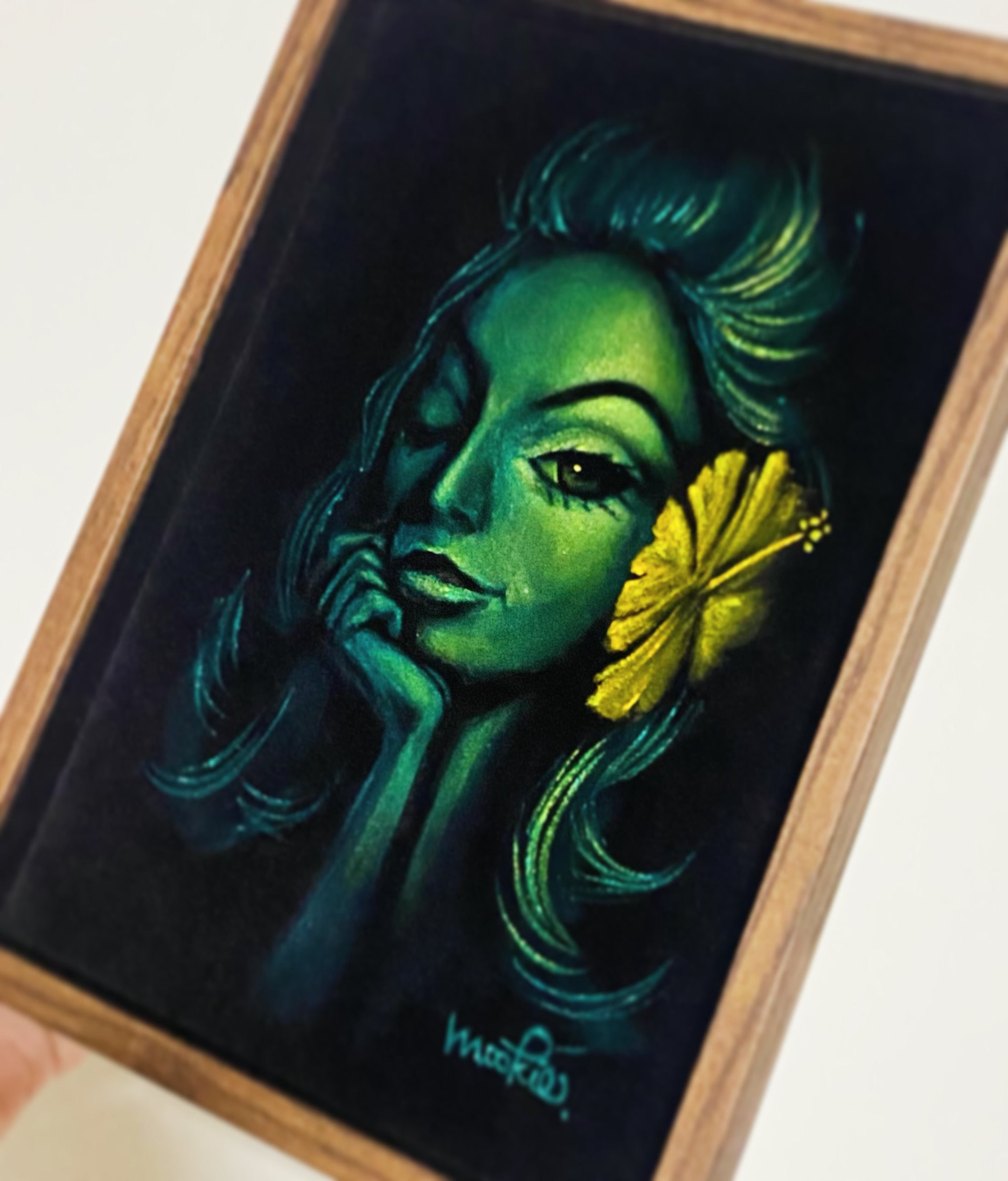 "Wahine" wooden framed