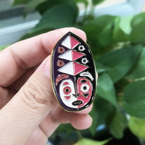 Tiki Mask Pin Badges