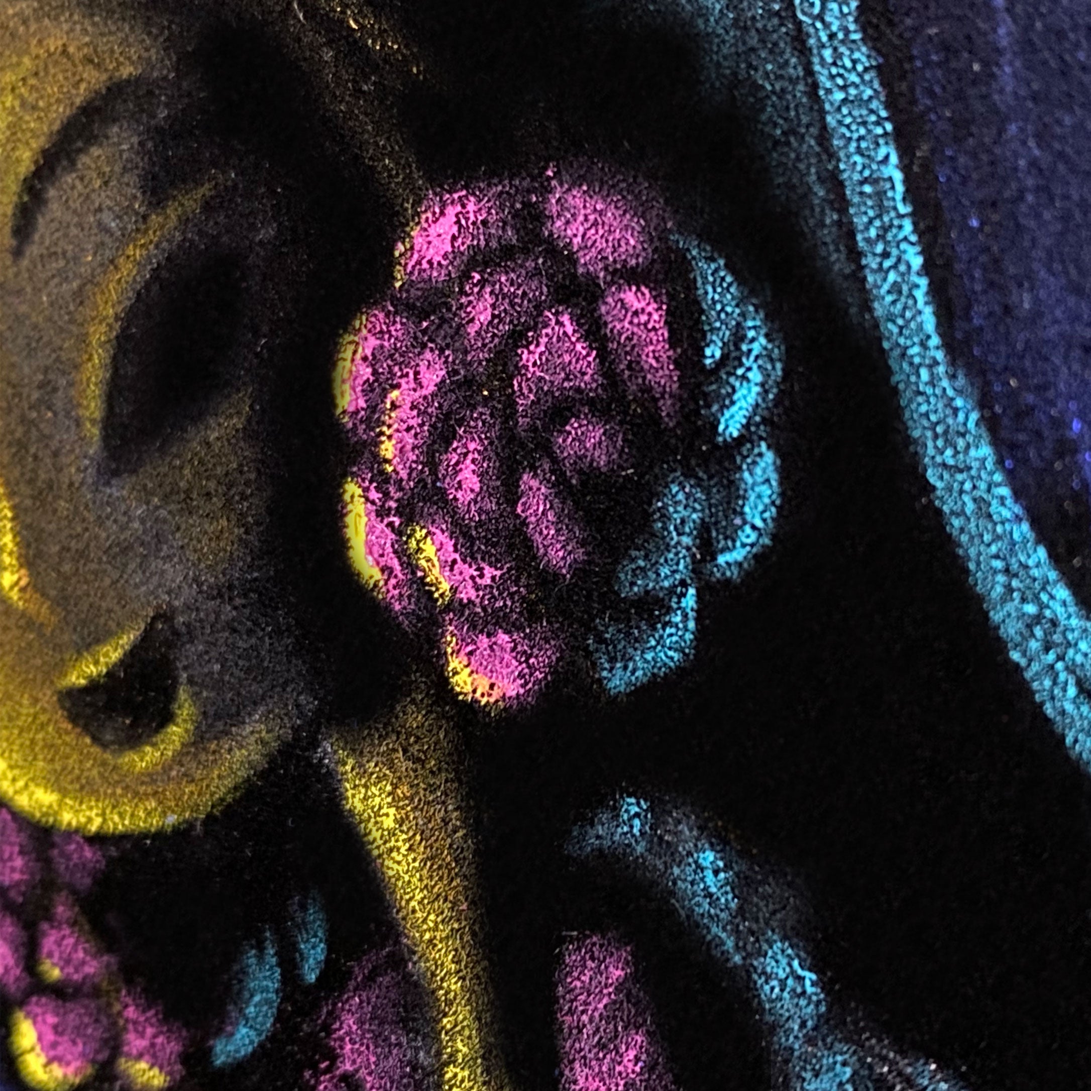 "Hula moon" original velvet art with wood framed