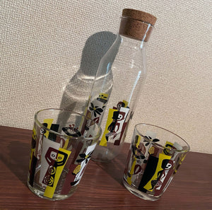 midcentury modern tiki  mai-tai glass and decanter