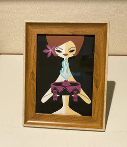 Mystery girl , paper cut with frame/ limited edition