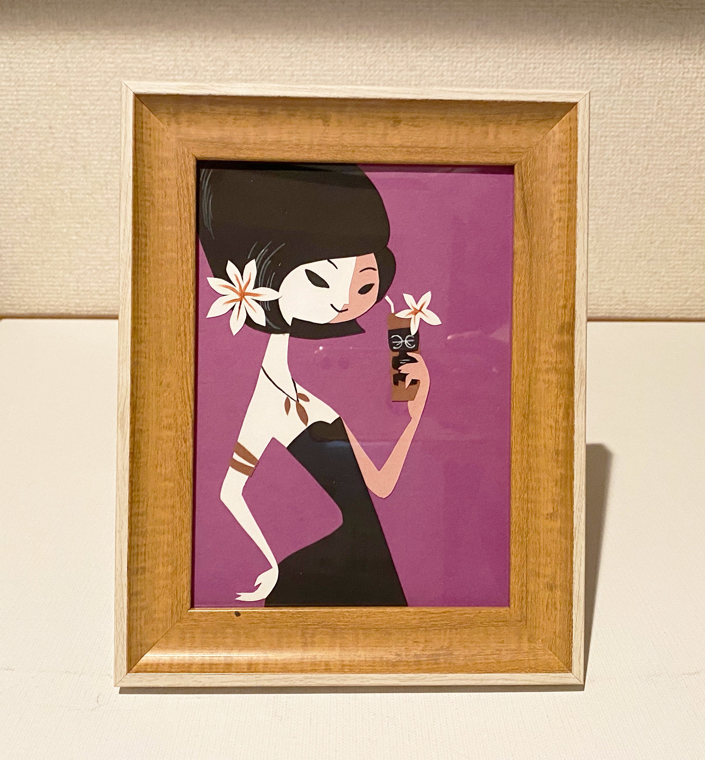at the Tiki party , paper cut with frame/ limited edition